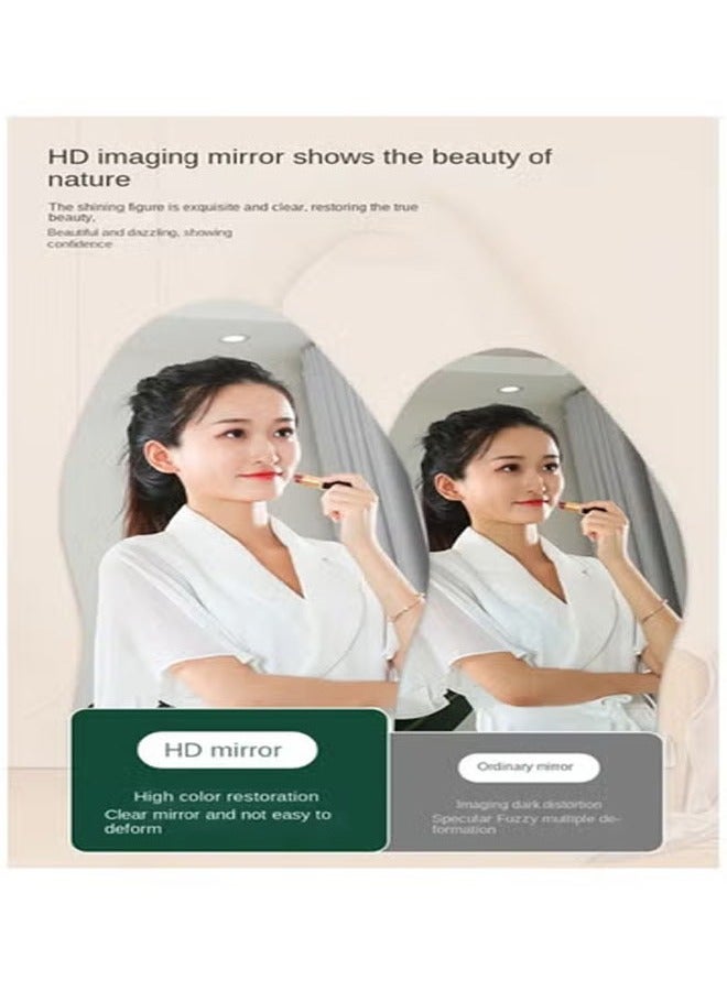 كيكي مرآة خلع الملابس كاملة الطول، مثبتة على الحائط وقائمة بذاتها، 60×160 سم، لون الشاي بالحليب - Image 3