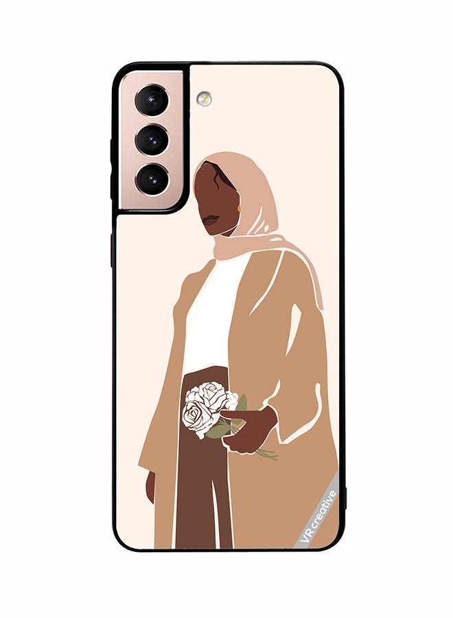 VR CREATIVE Protective Case Cover For Samsung Galaxy S21 5G Woman In Hijab Design Multicolour - Image 1