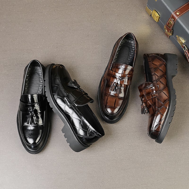 Men'S Large Size Slip-On Loafers British Style Casual Versatile Outdoor Popular Four-Season Pointed Toe Fashion Leather Shoes - Image 5
