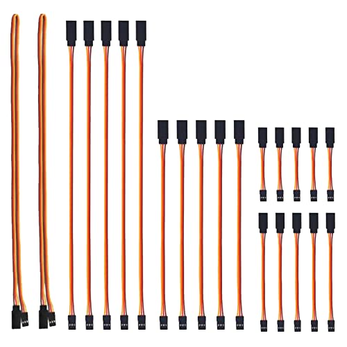 AEDIKO 22pcs 3Pin Servo Extension Cable Cord Male to Female Wire Connectors 5 Types for Servo Extension Connection Control Board Remote Control Parts - Image 1