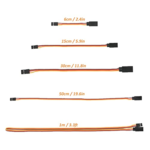 AEDIKO 22pcs 3Pin Servo Extension Cable Cord Male to Female Wire Connectors 5 Types for Servo Extension Connection Control Board Remote Control Parts - Image 2