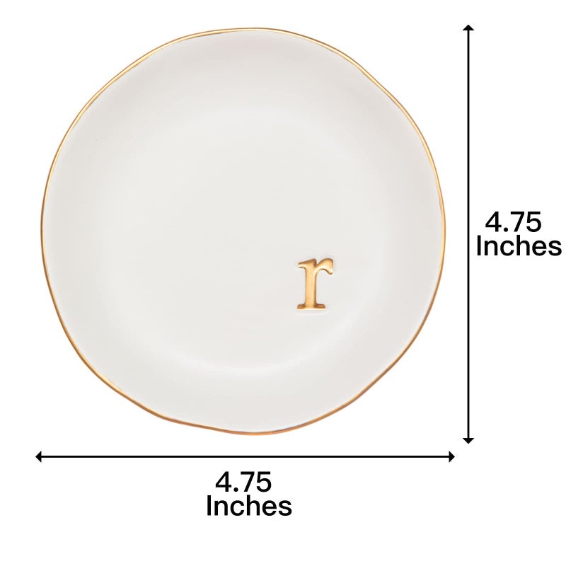 COLLECTIVE HOME - Ceramic Jewelry Tray, Decorative Trinket Dish for Rings Earrings Necklaces Bracelet Watch Keys, Birthday Mother's Day Christmas Gift for Women, 4.75", White Surface (R) - Image 2
