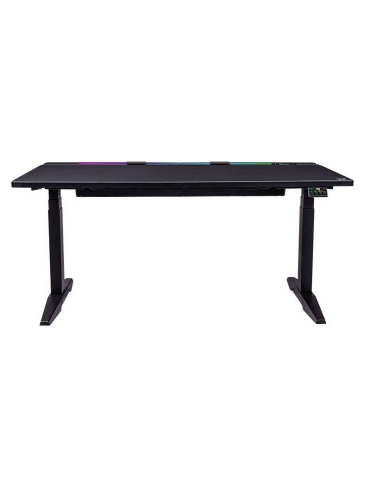 Thermaltake - Thermaltake G700 RGB Gaming Desk, Adjustable Height, Anti-collision Safety Sensor, Dynamic Screen Glide, RGB Lighting Strip, Full-Sized Mouse Pad, Black | GGD-G70-BKEIRX-22 - Image 1