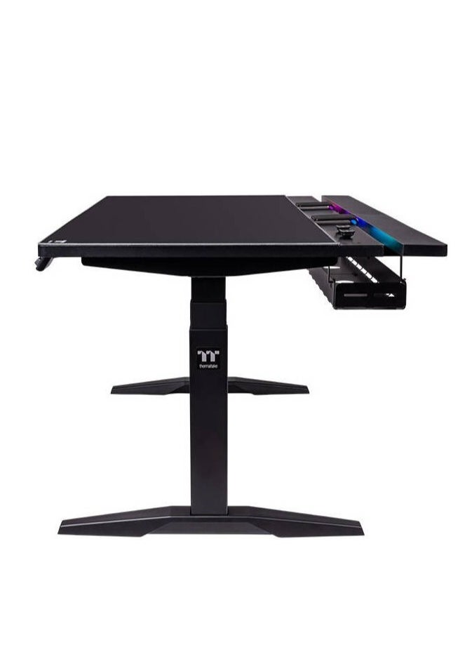 Thermaltake - Thermaltake G700 RGB Gaming Desk, Adjustable Height, Anti-collision Safety Sensor, Dynamic Screen Glide, RGB Lighting Strip, Full-Sized Mouse Pad, Black | GGD-G70-BKEIRX-22 - Image 1