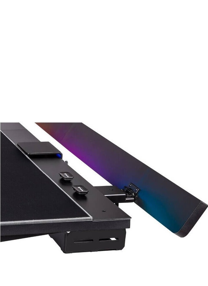Thermaltake - Thermaltake G700 RGB Gaming Desk, Adjustable Height, Anti-collision Safety Sensor, Dynamic Screen Glide, RGB Lighting Strip, Full-Sized Mouse Pad, Black | GGD-G70-BKEIRX-22 - Image 1