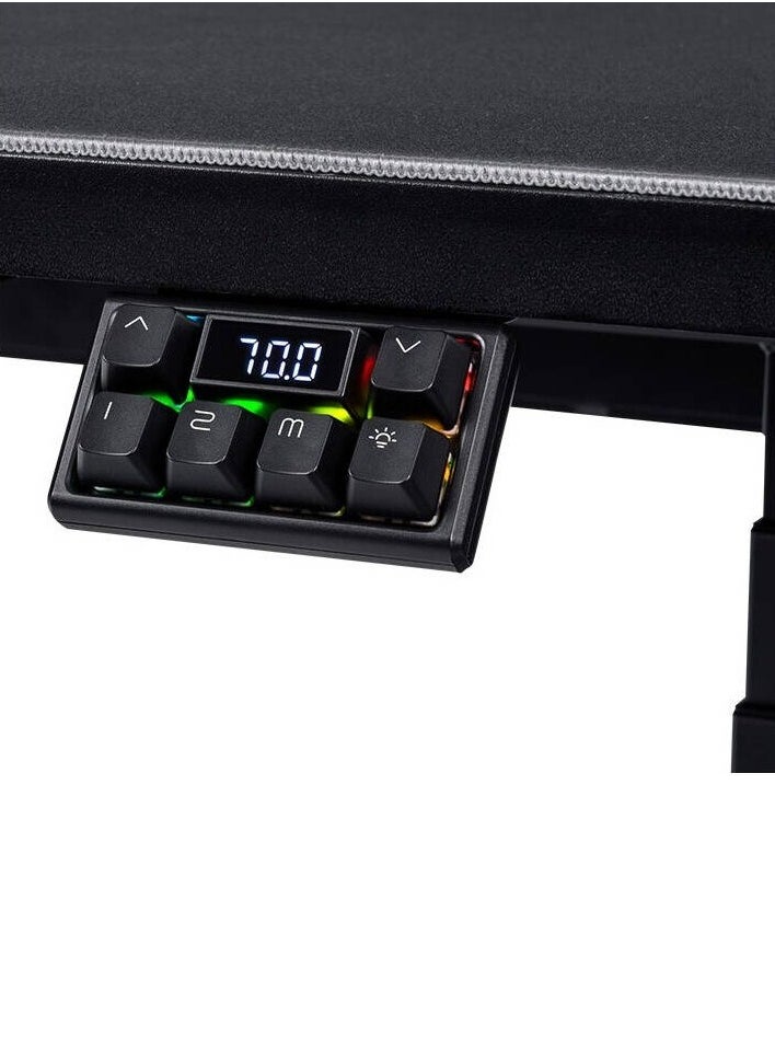 Thermaltake - Thermaltake G700 RGB Gaming Desk, Adjustable Height, Anti-collision Safety Sensor, Dynamic Screen Glide, RGB Lighting Strip, Full-Sized Mouse Pad, Black | GGD-G70-BKEIRX-22 - Image 1
