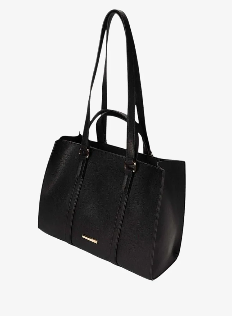 Bata Black Structured Top Handle Tote Bag for Women | Best Price UAE