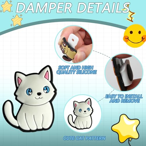 INSYOHO 10-Pack Tennis Dampener - Unique Cat Designs Tennis Racket Dampener, Silicone Shock Absorber Vibration Dampeners for Enhanced Control, Comfort & Grip Protection for Players - Image 2