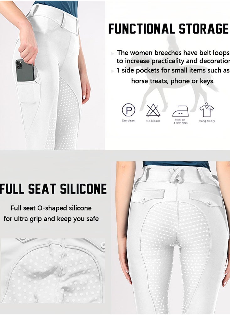 General - Full Seat Grip Riding Horse Pants Women Silicone Equestran Leggings with Pocket Breeches Clothes Sport Riding Trousers - Image 1