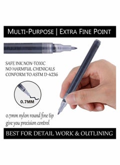 SYOSI Paint Pens White Black Marker 6 Pack, 0.7mm Acrylic White Permanent Marker, White Paint Pens for Rock Painting Stone Ceramic Glass Wood Plastic Glass Metal Canvas Water-based Extra Fine Point  - Image 2