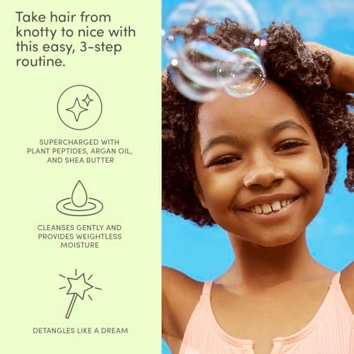 Evereden Kids Complete Haircare Set: Hair Detangling Shampoo, Conditioner & Spray for Children Ages 3+ & Pain-Free Hair Brush, Plant Protein Peptides & Argan Oil, Vegan, Free from Sulfate and Paraben - Image 4
