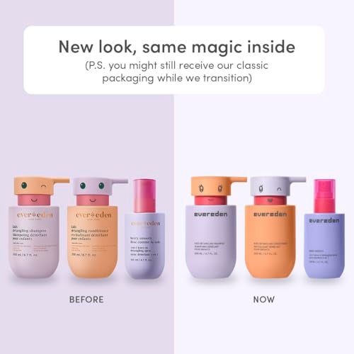 Evereden Kids Complete Haircare Set: Hair Detangling Shampoo, Conditioner & Spray for Children Ages 3+ & Pain-Free Hair Brush, Plant Protein Peptides & Argan Oil, Vegan, Free from Sulfate and Paraben - Image 2
