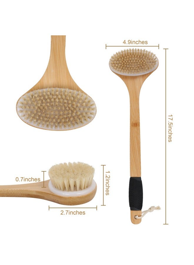 OWIIZI Back Scrub Brush For Showerstiff Boar Bristles Bamboo Curved Long Handle Antiskid Body Bath Brush For Back Use Wet Or Drydeep Cleanse Large Surface Back Scrubber - Image 3