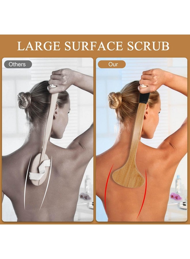 OWIIZI Back Scrub Brush For Showerstiff Boar Bristles Bamboo Curved Long Handle Antiskid Body Bath Brush For Back Use Wet Or Drydeep Cleanse Large Surface Back Scrubber - Image 4