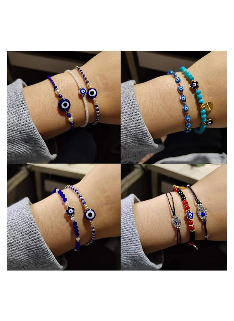 Excefore - Evil Eye Beads, Round Evil Eye Handmade Resin Beads, Charms Round Evil Eye Spacer Beads Handmade Beads for DIY Jewelry Bracelet Earring Necklace Craft Making, Blue, 200 pcs - Image 1
