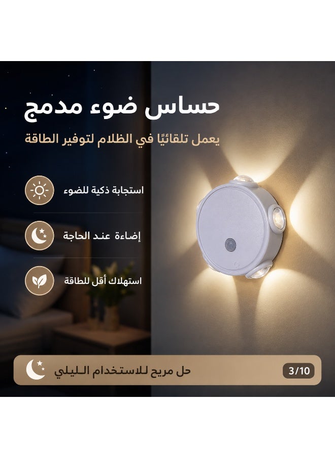 5-Head Cat's Eye Wall Lamp with Motion Sensor, Magnetic, RGB Colors, Type-C Charging - Image 5