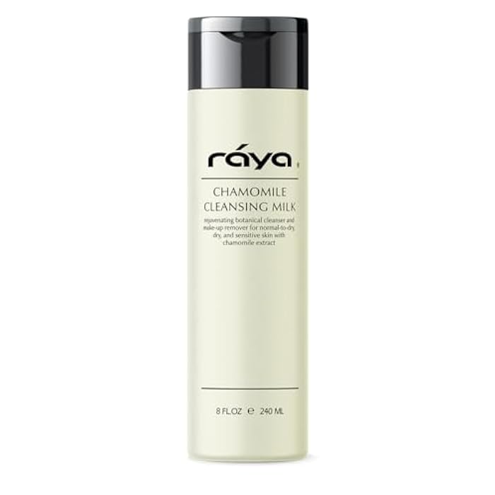 Raya Chamomile Facial Cleansing Milk 8 oz (152) | Gentle, Soap-Free Fluid Cleanser and Make-Up Removing Lotion for Dry and Sensitive Skin | Helps Calm Irritations and Refine Pores - Image 1