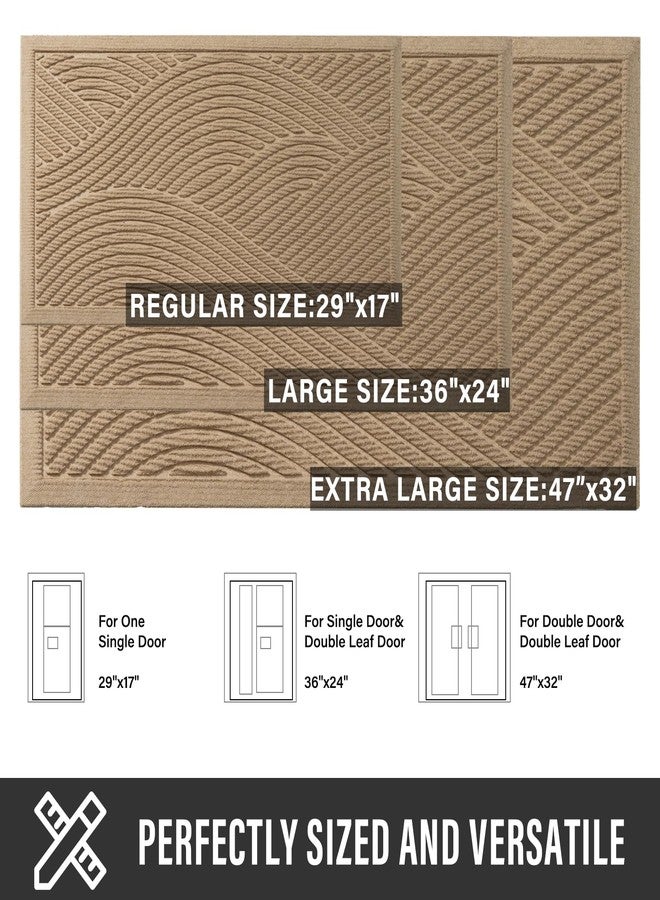 HIYARD Sturdy Front Door Mat, Absorbent Muddy Dirt Resist Welcome Door Mats Outdoor Indoor, Stain and Fade Resistant, Non-Slip Backing Entry Mat Low Profile Doormat for Entryway, 29×17, Beige - Image 4