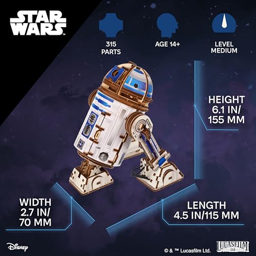 UGEARS Star Wars R2D2 3D Wooden Puzzles for Adults Wooden Model Kits for Adults 3D Building Puzzle Set Adult Hobby Model Galaxy Puzzle Display Brain Puzzle Craft Kit Hobby Gift for Men and Women - Image 5