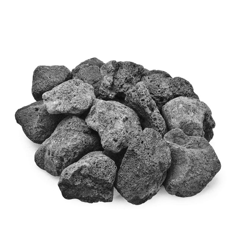 Skyflame 10LB Natural Lava Rocks for Fire Pits Fire Tables Fireplaces Garden Landscaping Decoration Indoor and Outdoor Use 35 Sizes Black