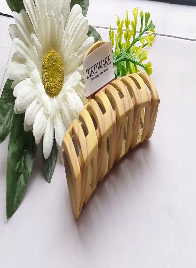 BIRDWARE Big-Size Hair Clips For Women Multi Color Imported Acrylic Material Stone Butterfly | Hair Clutchers (Pack of 2) (2-Wooden) - Image 2