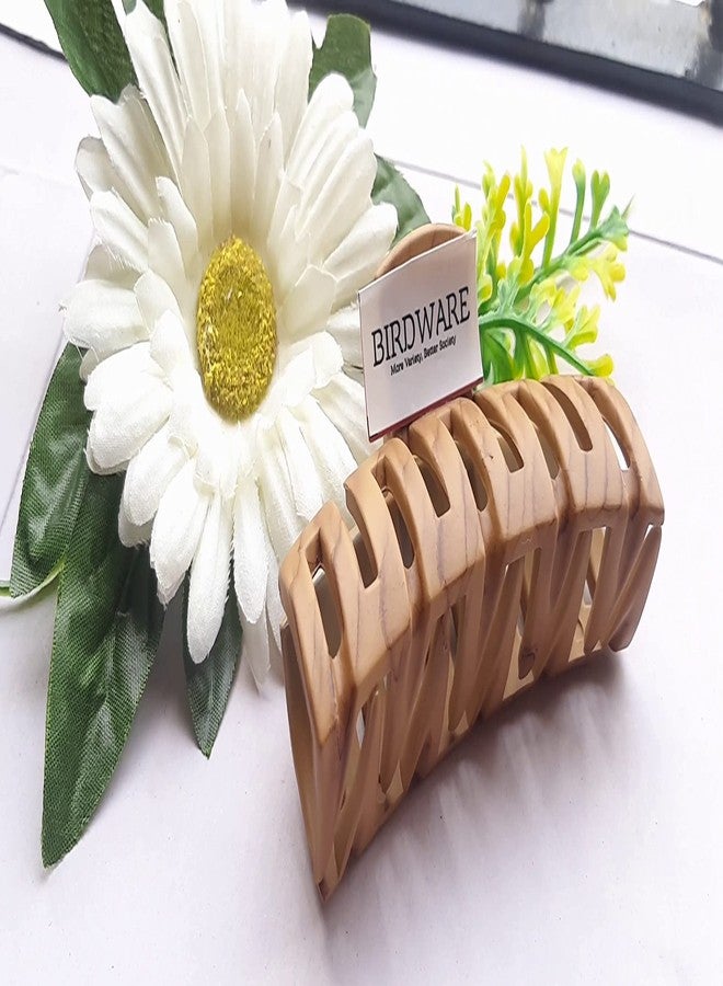 BIRDWARE Big-Size Hair Clips For Women Multi Color Imported Acrylic Material Stone Butterfly | Hair Clutchers (Pack of 2) (2-Wooden) - Image 3