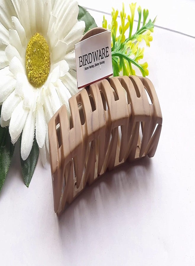 BIRDWARE Big-Size Hair Clips For Women Multi Color Imported Acrylic Material Stone Butterfly | Hair Clutchers (Pack of 2) (2-Wooden) - Image 4