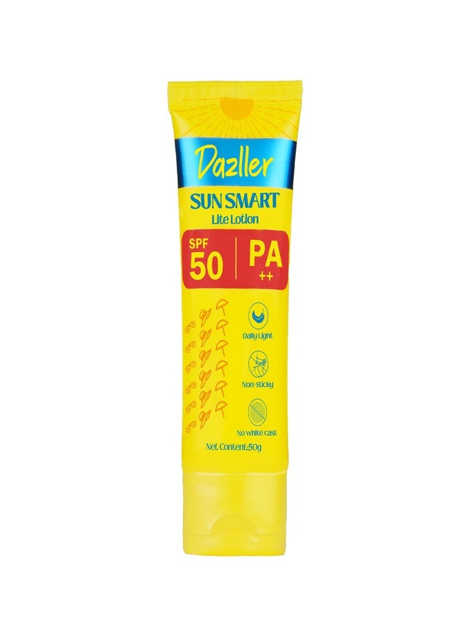 Dazller Sun Smart Lite Lotion, SPF50 PA++, velvety Lightweight, Non-Sticky, Flawless No White Cast, Sun Shield Sunscreen for Daily Use, 50g - Image 2