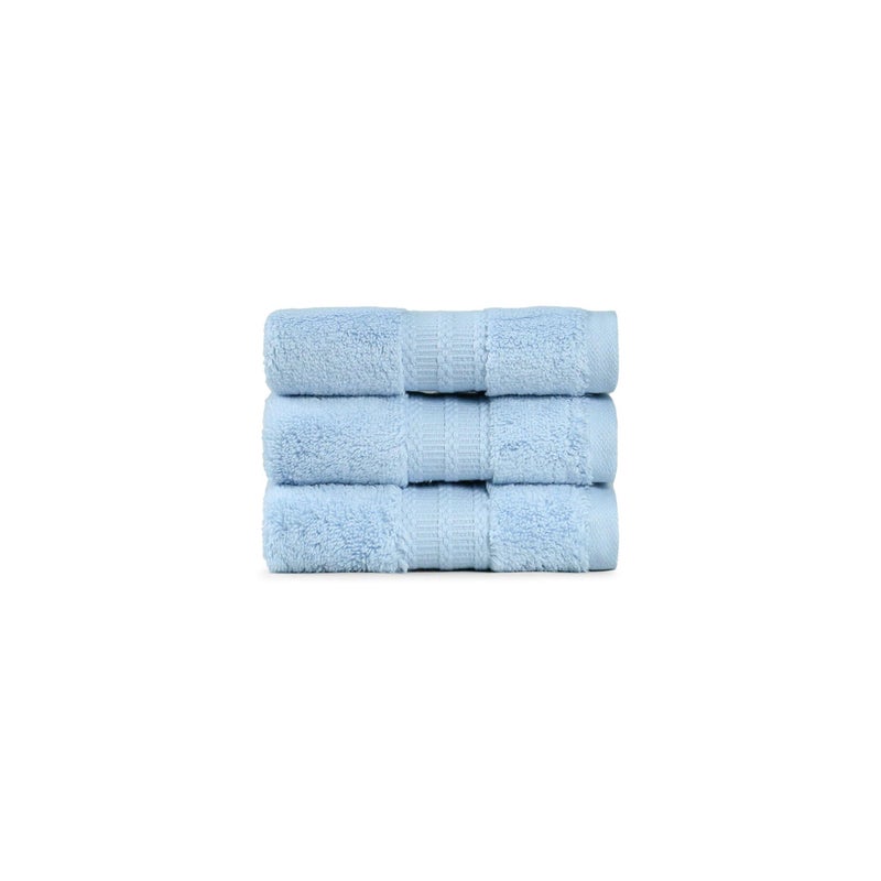 MYTRIDENT Trident Face Towels, Nectarsoft Collection, Wash Towel, 100% Cotton Towels for Men/Women, 625 GSM, 3 Pc Face Towels - Grace Blue - Image 3