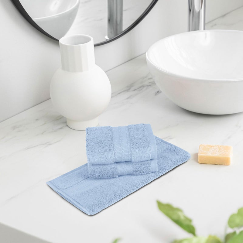 MYTRIDENT Trident Face Towels, Nectarsoft Collection, Wash Towel, 100% Cotton Towels for Men/Women, 625 GSM, 3 Pc Face Towels - Grace Blue - Image 1