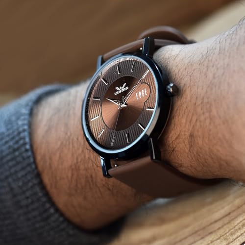 LOUIS DEVIN Brown Silicone Strap Analog Wrist Watch for Men (Brown Dial) | LD-GR092-BRWN - Image 2