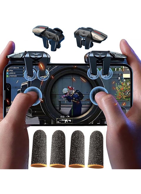 Professional Game Trigger, 4 Buttons For Pubg Mobile Controller, Support IOS, Android, And Most Phones And Ipads, Aluminum Button, Support COD/PUBG/FORTNITE (الأزرار مع الأكمام) G21