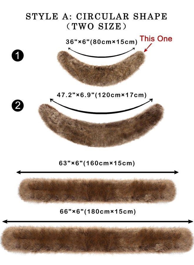 La Carrie Women's Faux Fur Collar Scarf Wrap Cold Winter Warmer Raccoon, 80 - Image 3