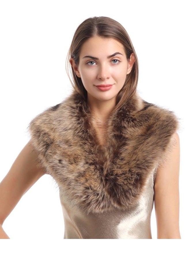 La Carrie Women's Faux Fur Collar Scarf Wrap Cold Winter Warmer Raccoon, 80 - Image 4