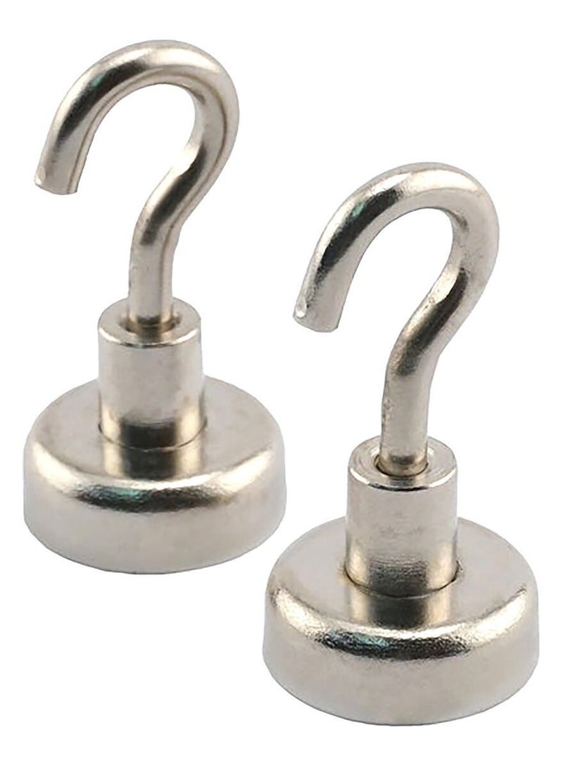 Magnet Source 2-Piece Neodymium Magnetic Hooks Silver 0.79 x 1.4 Inch - Image 1