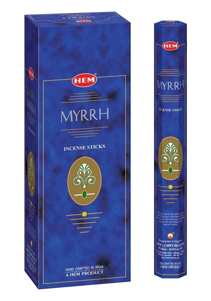 HEM Myrrh Incense Sticks - Box of Six 20 Gram Tubes for Purification and Spirituality - Image 1