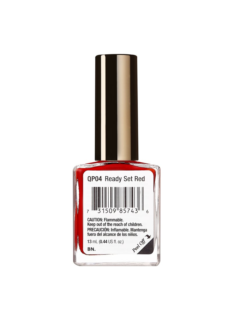 KISS Kiss Quick Dry Nail Polish Ready Set Red QP04  - Image 3