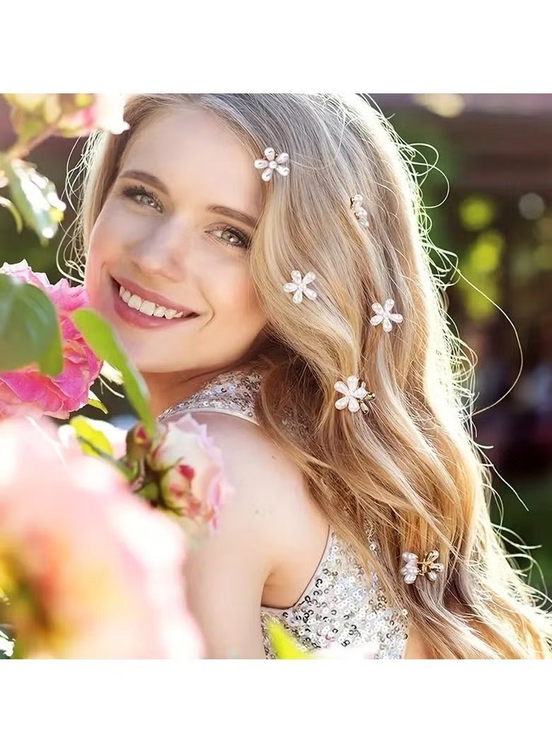 6pcs Flower Clips Decor Hair Accessory Bridesmaid Flower Pretty Clips - Image 1