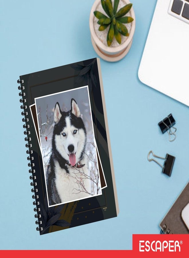 ESCAPER Dogs Designer Notebook, A5 Size, 160 Ruled Pages, Animal Diary, Stationery Notepad For Students, Spiral Notebook For Notes Writing, Personal & Office Diary (1, Cute Husky) - Image 5