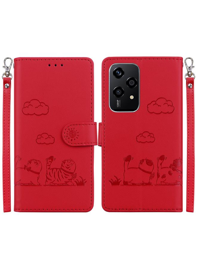 Zaboon Case For Honor 200 Lite Global Cute Cats RFID Leather Phone Case - Image 1