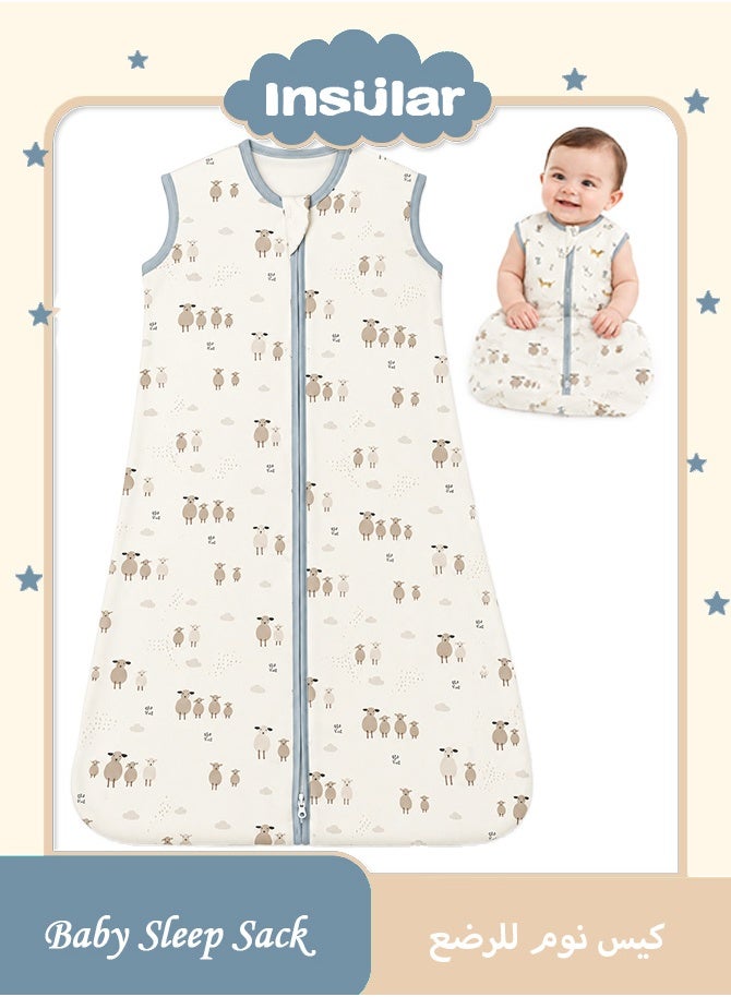insular Baby Sleep Sack 100% Cotton Baby Sleeping Bag Sleeveless Unisex Baby Sleeping Sack Summer (L) - Image 1