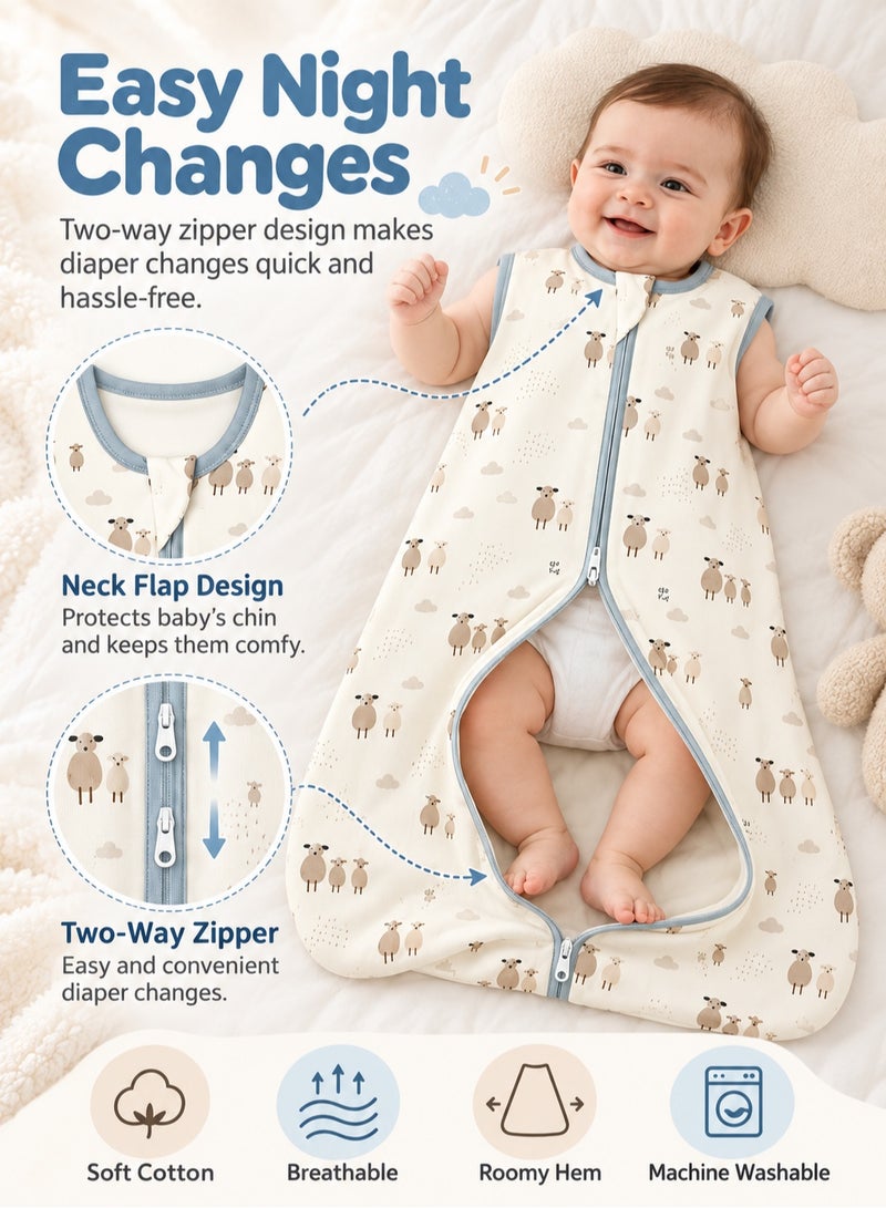 insular Baby Sleep Sack 100% Cotton Baby Sleeping Bag Sleeveless Unisex Baby Sleeping Sack Summer (L) - Image 2