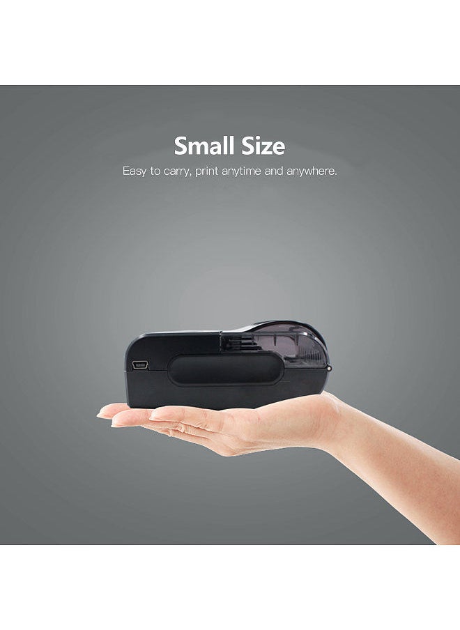 58mm Mini Portable Thermal Printer Wireless Lable Receipt Shipping Exrpress Printer USB BT Connection Support ESC/POS Command Compatible with Windows Android iOS for Supermarket Store Restaurant