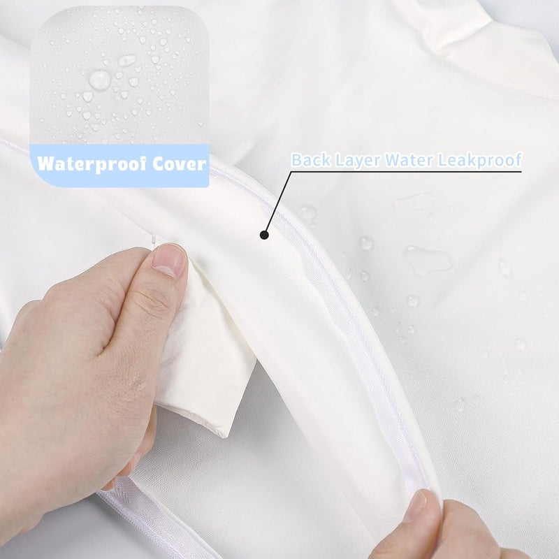 Hooyax غطاء وسادة الرضاعة المقاوم للماء من هوياكس للرضع، أغطية مرنة للرضاعة الطبيعية لوسائد الرضاعة، غطاء وسادة تغذية الرضع الجذاب للأولاد والبنات باللون الأبيض - Image 4