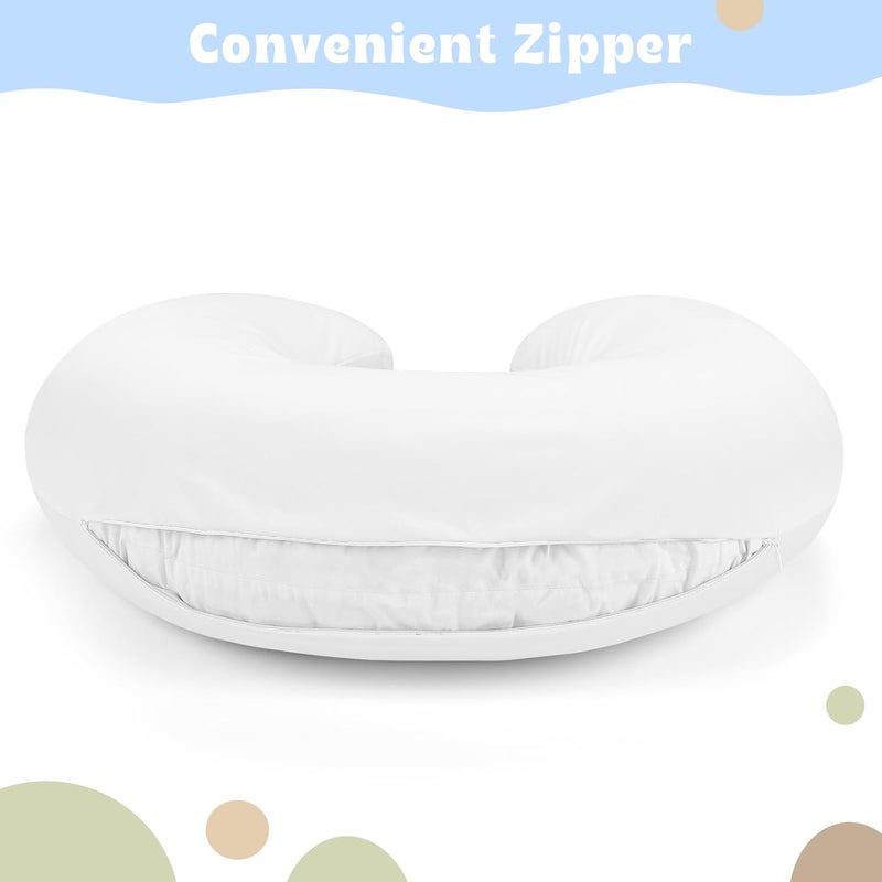 Hooyax غطاء وسادة الرضاعة المقاوم للماء من هوياكس للرضع، أغطية مرنة للرضاعة الطبيعية لوسائد الرضاعة، غطاء وسادة تغذية الرضع الجذاب للأولاد والبنات باللون الأبيض - Image 5