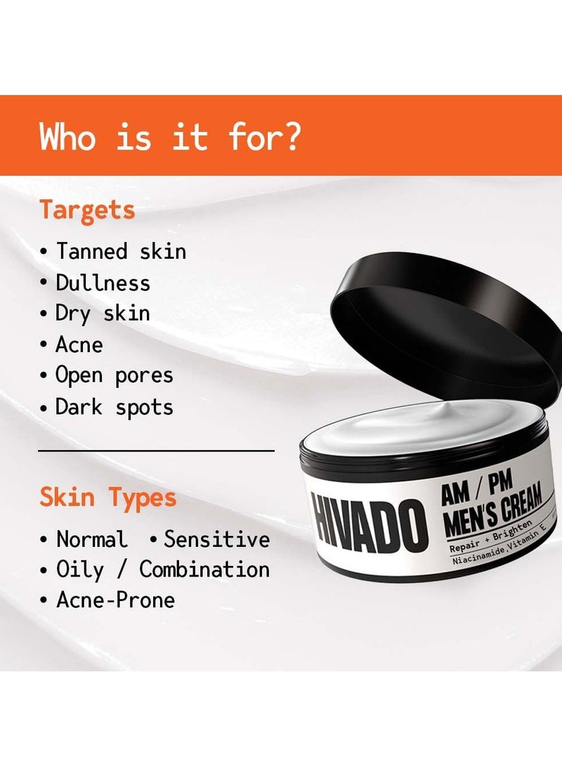 هيفادو كريم للرجال | كريم للرجال | بشرة أكثر إشراقًا، غير دهني، غير لزج، موحد لون البشرة، 50 جم | نياسيناميد، فيتامين هـ، مستخلص الأوجون، الصبار | خالٍ من الكبريتات وخالٍ من البارابين | كريم للرجال للوجه - Image 2