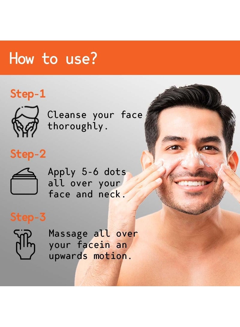 هيفادو كريم للرجال | كريم للرجال | بشرة أكثر إشراقًا، غير دهني، غير لزج، موحد لون البشرة، 50 جم | نياسيناميد، فيتامين هـ، مستخلص الأوجون، الصبار | خالٍ من الكبريتات وخالٍ من البارابين | كريم للرجال للوجه - Image 5