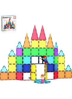 PicassoTiles PicassoTiles Brick Block Magnetic Building Block Set with 2 Character Figures (63 Pieces)  - Image 5