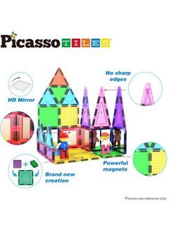 PicassoTiles PicassoTiles Brick Block Magnetic Building Block Set with 2 Character Figures (63 Pieces)  - Image 2