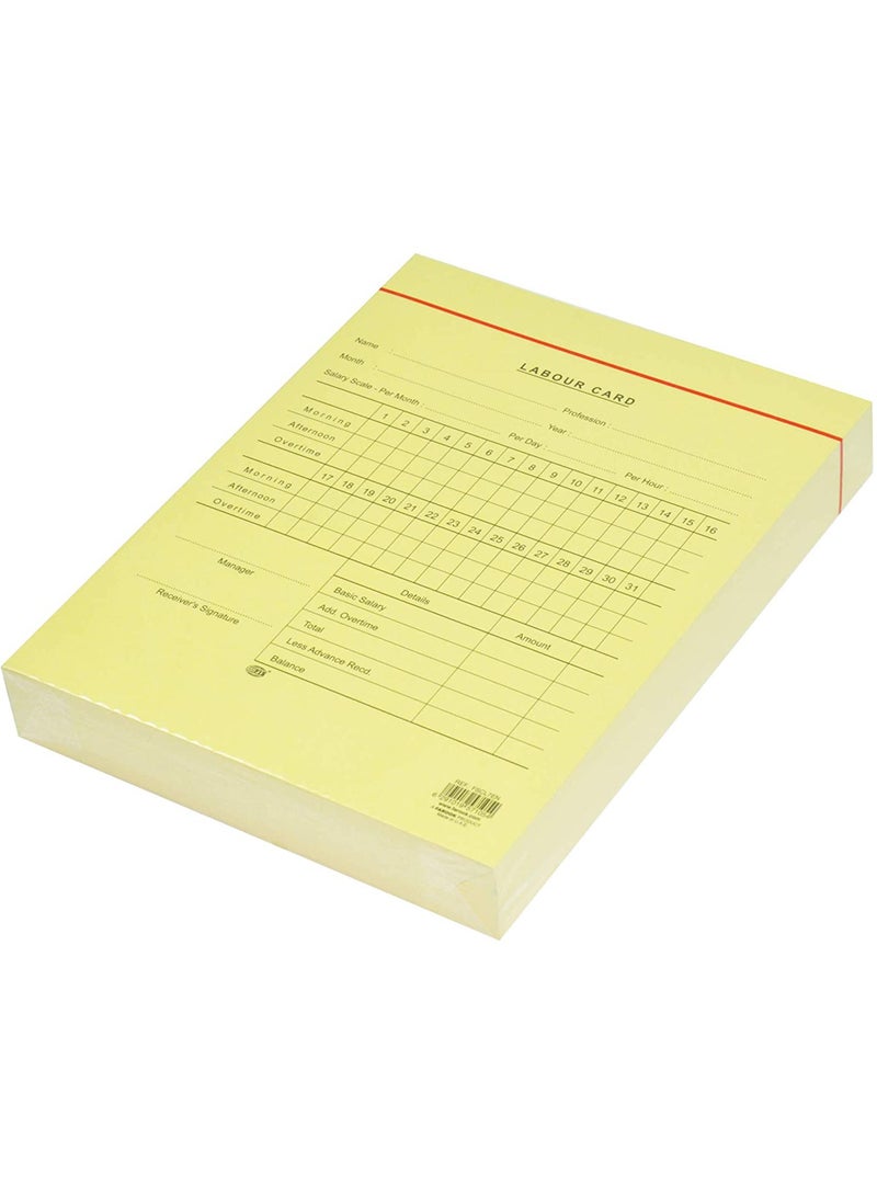 100-Piece FIS Labour Card (English) 216X165mm - FSCL7EN